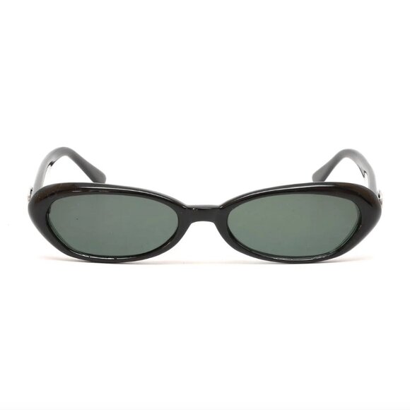 Authentic Vintage 90s Deadstock Slim Black Oval Sunglasses - Picture 2 of 7